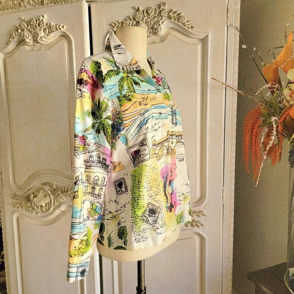 Life Style Petite Travel Inspired Vtg Cotton Jacket Sz PM - Picture 3 of 8